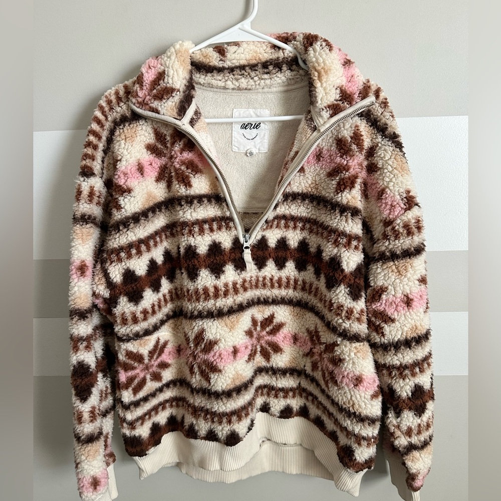 Aerie Hometown Holiday Quarter Zip Sweatshirt - Picture 3 of 3